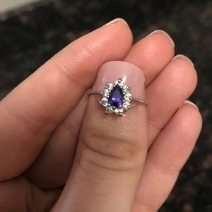 Amethyst and diamond ring